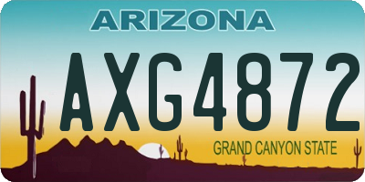 AZ license plate AXG4872