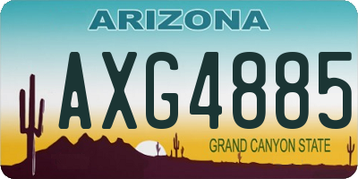 AZ license plate AXG4885
