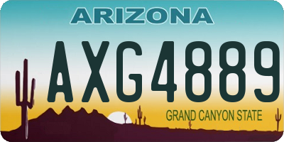 AZ license plate AXG4889