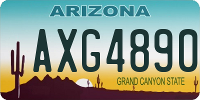 AZ license plate AXG4890