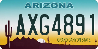 AZ license plate AXG4891