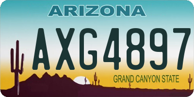 AZ license plate AXG4897