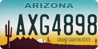 AZ license plate AXG4898