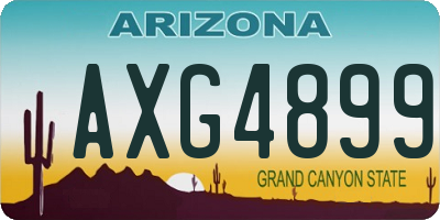 AZ license plate AXG4899