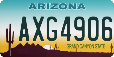 AZ license plate AXG4906