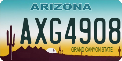 AZ license plate AXG4908