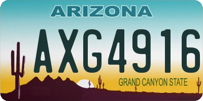 AZ license plate AXG4916