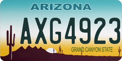 AZ license plate AXG4923
