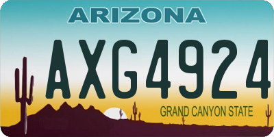 AZ license plate AXG4924