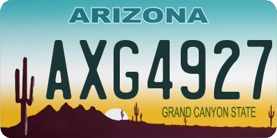 AZ license plate AXG4927
