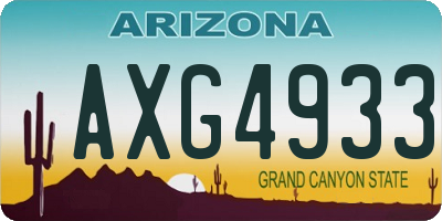AZ license plate AXG4933