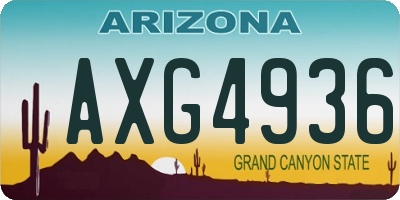AZ license plate AXG4936
