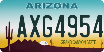 AZ license plate AXG4954