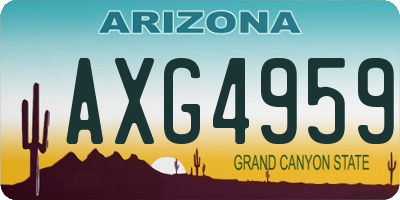 AZ license plate AXG4959