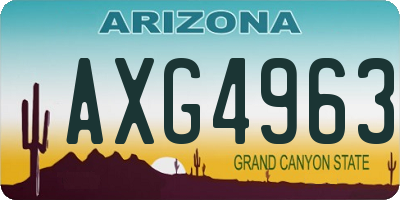 AZ license plate AXG4963