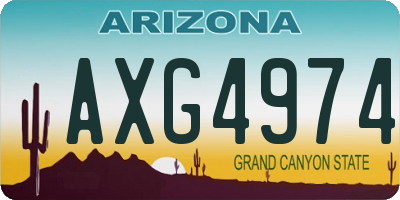 AZ license plate AXG4974