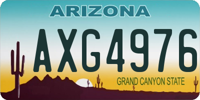 AZ license plate AXG4976