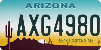 AZ license plate AXG4980