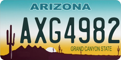 AZ license plate AXG4982