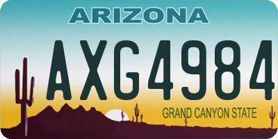 AZ license plate AXG4984