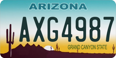 AZ license plate AXG4987