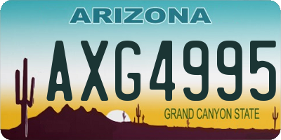 AZ license plate AXG4995