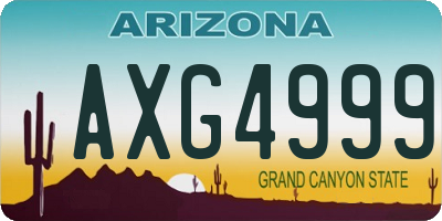 AZ license plate AXG4999