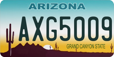 AZ license plate AXG5009