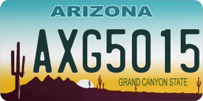 AZ license plate AXG5015