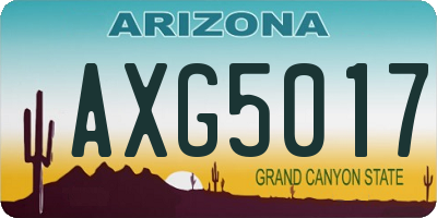 AZ license plate AXG5017