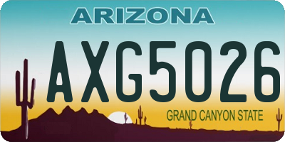 AZ license plate AXG5026