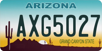 AZ license plate AXG5027