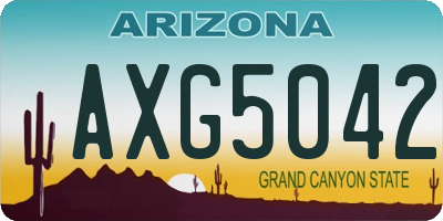 AZ license plate AXG5042