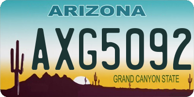 AZ license plate AXG5092