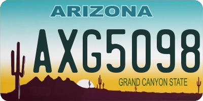 AZ license plate AXG5098