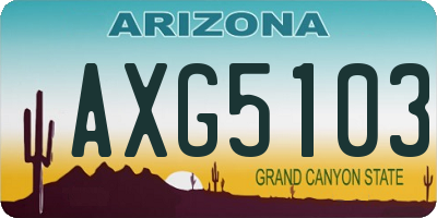 AZ license plate AXG5103
