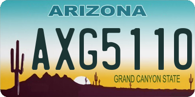 AZ license plate AXG5110