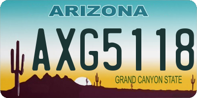 AZ license plate AXG5118