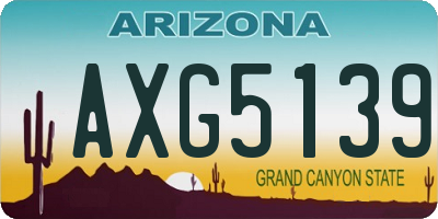 AZ license plate AXG5139