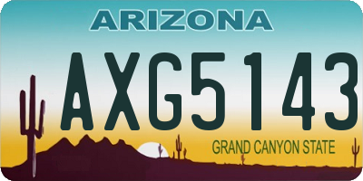 AZ license plate AXG5143