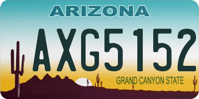 AZ license plate AXG5152