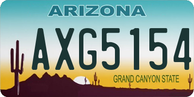 AZ license plate AXG5154