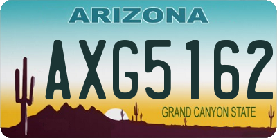 AZ license plate AXG5162