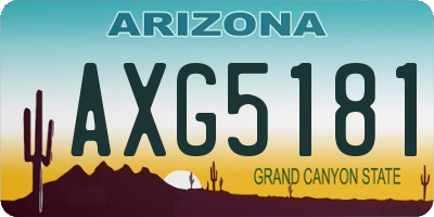 AZ license plate AXG5181