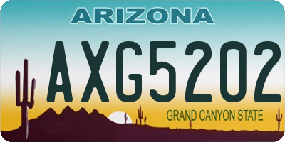 AZ license plate AXG5202