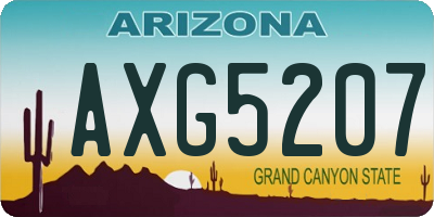 AZ license plate AXG5207