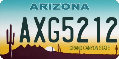 AZ license plate AXG5212
