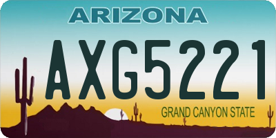 AZ license plate AXG5221