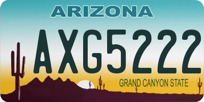AZ license plate AXG5222