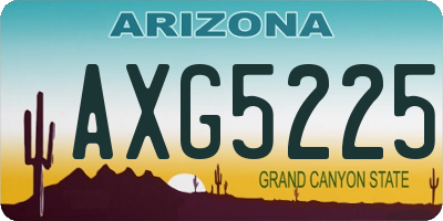 AZ license plate AXG5225